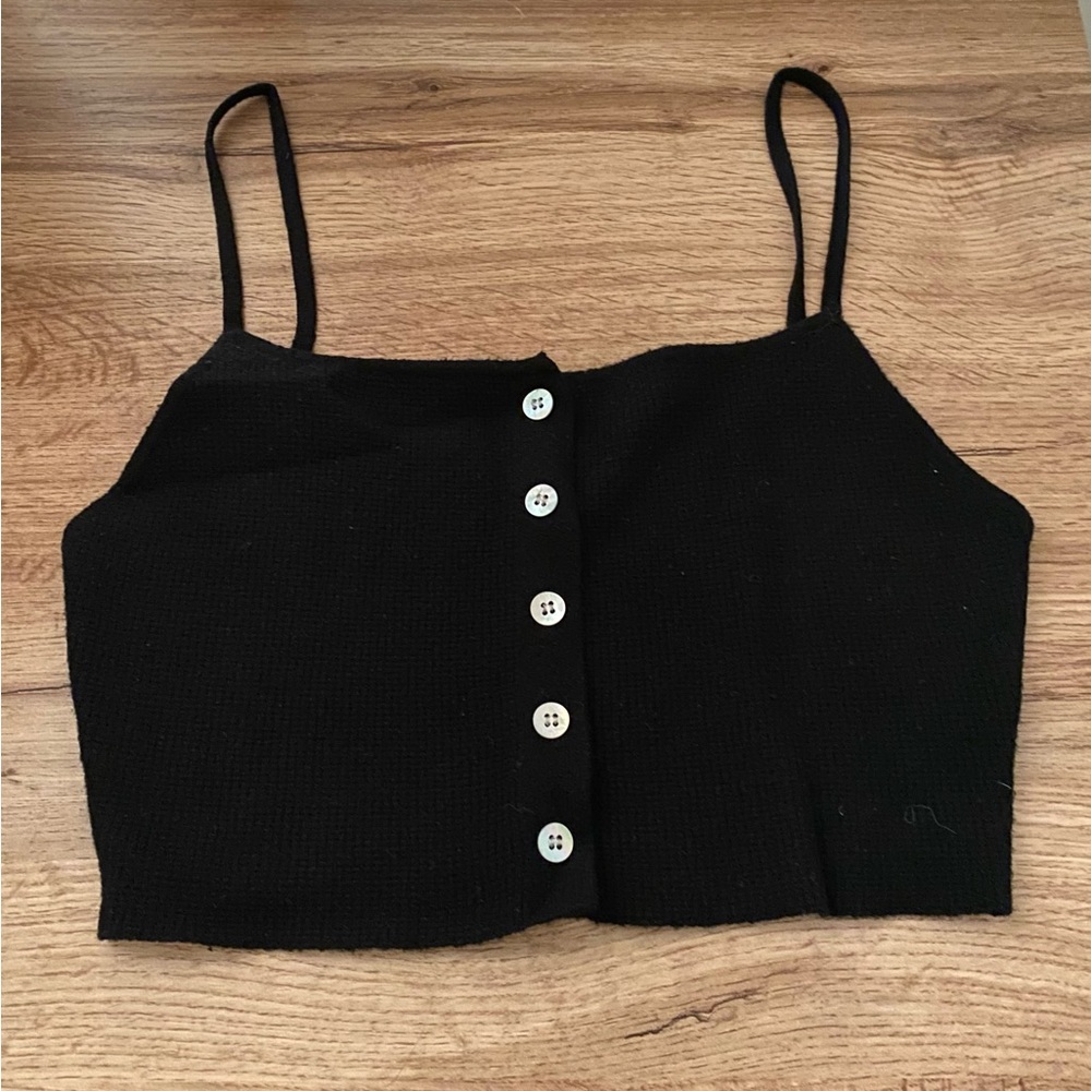 Knit Cropped Tank & Shorts Set - L.A. Hearts - Black - Size S